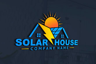 design modern electrical, solar panel, energy power logo