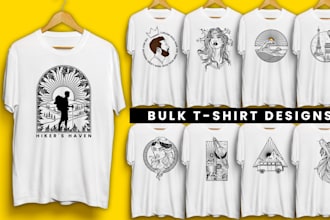 do custom minimalist t shirt design and bulk t shirt designs