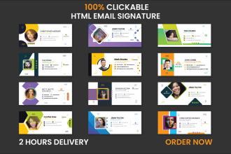 do custom clickable HTML email signature, gmail, etc in 2hr