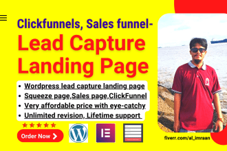 build stunning lead capture landing page or one page wordpress website