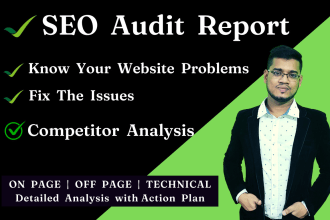 provide website SEO audit report, competitor analysis and action plan