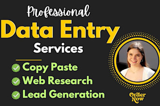 do professional data entry copy paste lead generation and web research