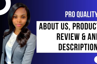 write about us product reviews and description