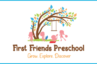 be make childcare, daycare, kids and education creative logo