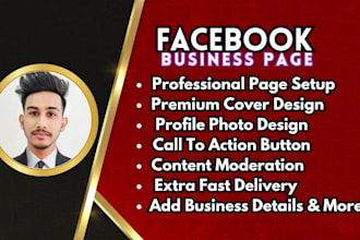 do create and setup facebook business page , banner , and cover design