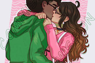 draw you a couple in a scene