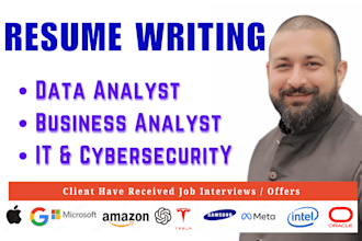 do data analyst, business analyst, cyber security resume writing ats CV