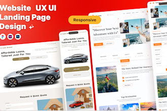 design figma, xd, UX UI website design mockup or wordpress landing page