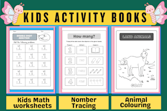 design kids worksheet and kids activity books