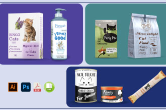 create pet food labels, pouch label, product labels