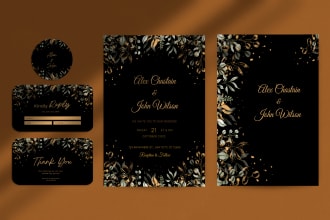 do beautiful customized invitation design or wedding cards