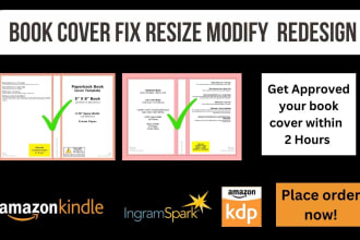 fix book cover , resize book cover , paperback book cover , hardcover book cover