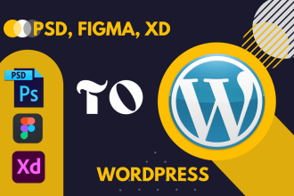 convert xd, psd, figma to wordpress using elementor