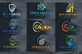 design modern financial credit repair accounting tax consulting insurance logo