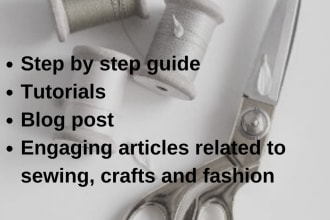 write sewing articles and fashion related content