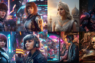 create professional and detailed ai art using midjourney and photoshop