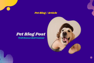 write blog posts and articles on pet niche