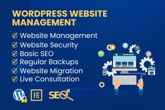 update, manage, fix, optimize and support wordpress website