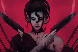 draw digital art commission in any art style