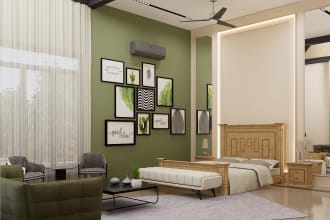 design and model interior on sketchup skp with architectural rendering on d5
