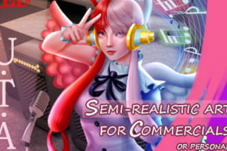 create custom semi realistic art potrait for you