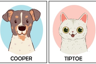 custom pet portrait, dog portrait, cat portrait