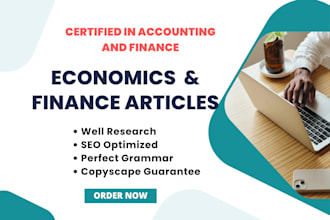 write articles and blogs on economics, and finance
