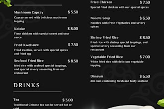 design restaurant food menu flyer and brochure