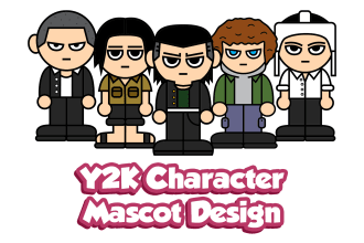 create awesome y2k character or mascot style potrait