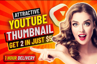 design your youtube thumbnail, gaming thumbnail, shorts thumbnail of any type