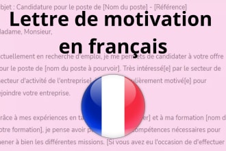 écrire une lettre de motivation en francais