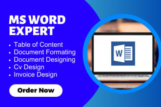 update, design and create microsoft word document