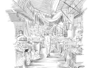 draw digital architectural conceptual sketches