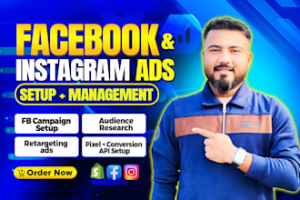 setup facebook ads campaign for leads and sales, run shopify fb advertising