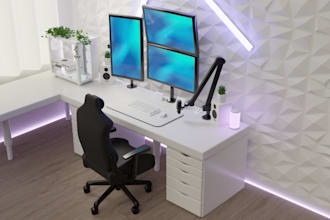 illustrate your workspace and setups in 3d