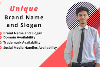 create perfect business name, product or brand name with domain