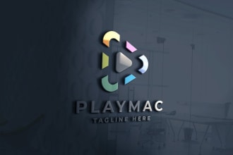 design 2 modern dj music, radio and entertainment logo