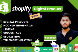 design shopify digital products, upload, shopify digital product store expert