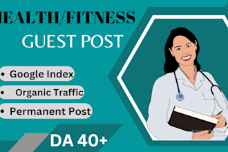 provide health and fitness guest post with dofollow fitness health backlink