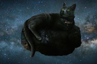 create a realistic fantasy portrait of a person or pet