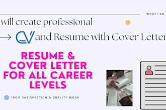 create professional resume design or modern cv template