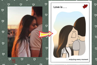 draw a cute portrait in the style of the popular bubble gum love is