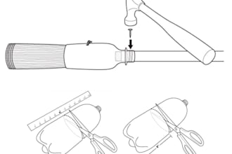 draw a detailed line art illustration for instruction manual