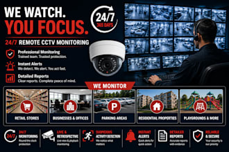 cctv monitoring remotely as a security guard  and surveillance monitoring