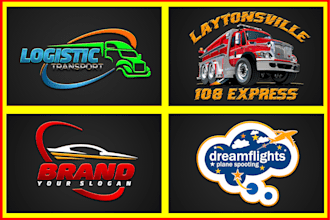 do transportation logistic transport and trucking logo design