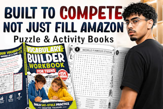 design activity, puzzle and educational books for KDP