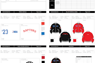 create a manufacture ready fashion tech pack of your designs