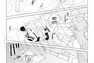 make 1 chapter with 25 pages of manga with colored cover page