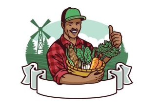 make a awesome vegetable farm logo with free source file