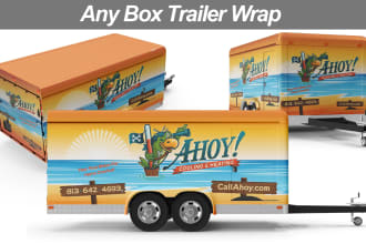 do box trailer wrap design, vehicle wrap design, van wrap design, car wrap